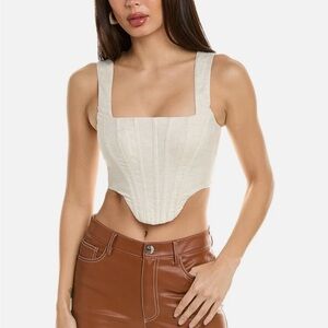 NWT STAUD Alice Corset Top Linen Size 8